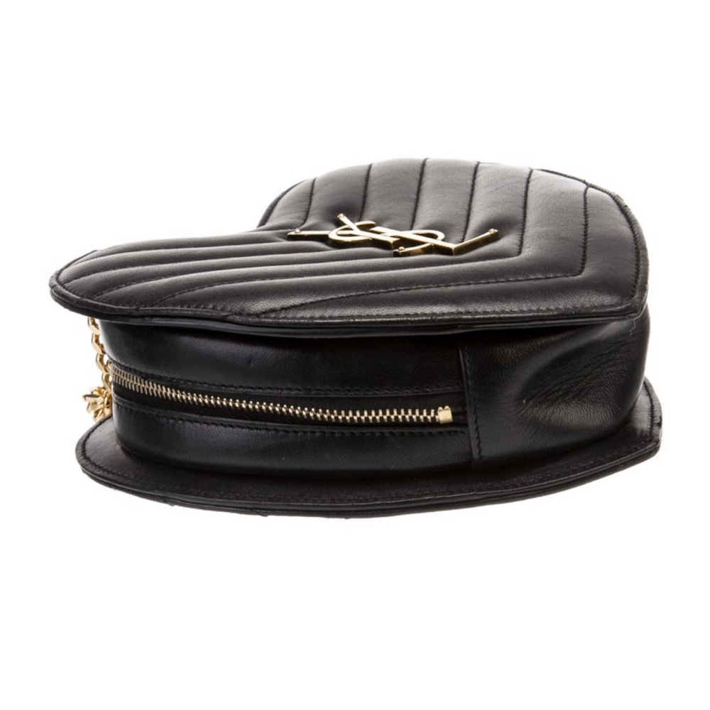 RARE Yves Saint Laurent YSL Love heart Chevron quilted leather crossbody bag - Picture 6 of 8